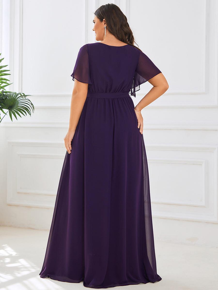 Rosalía | Vestido Largo de Gasa Plisada con Manga Flotante
