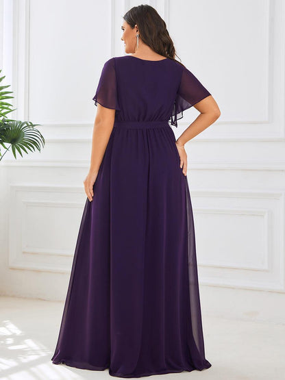 Rosalía | Vestido Largo de Gasa Plisada con Manga Flotante