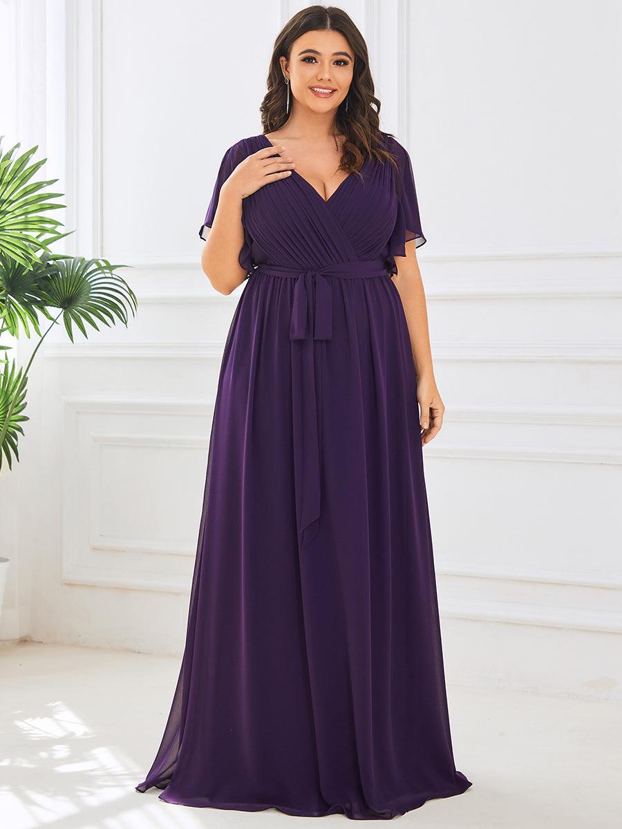 Rosalía | Vestido Largo de Gasa Plisada con Manga Flotante