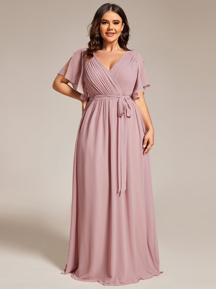 Rosalía | Vestido Largo de Gasa Plisada con Manga Flotante
