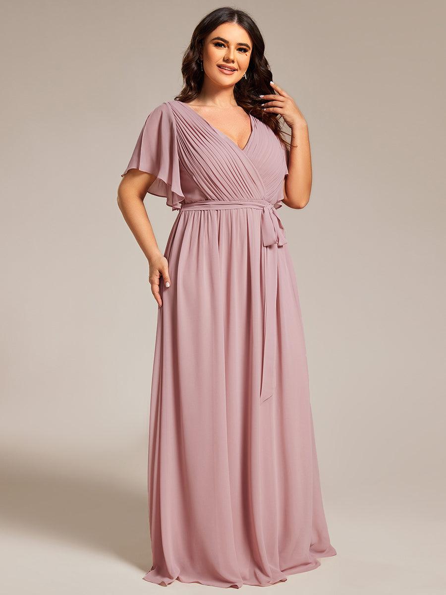 Rosalía | Vestido Largo de Gasa Plisada con Manga Flotante