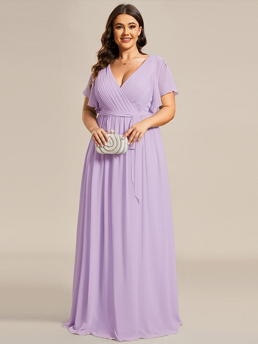 Rosalía | Vestido Largo de Gasa Plisada con Manga Flotante