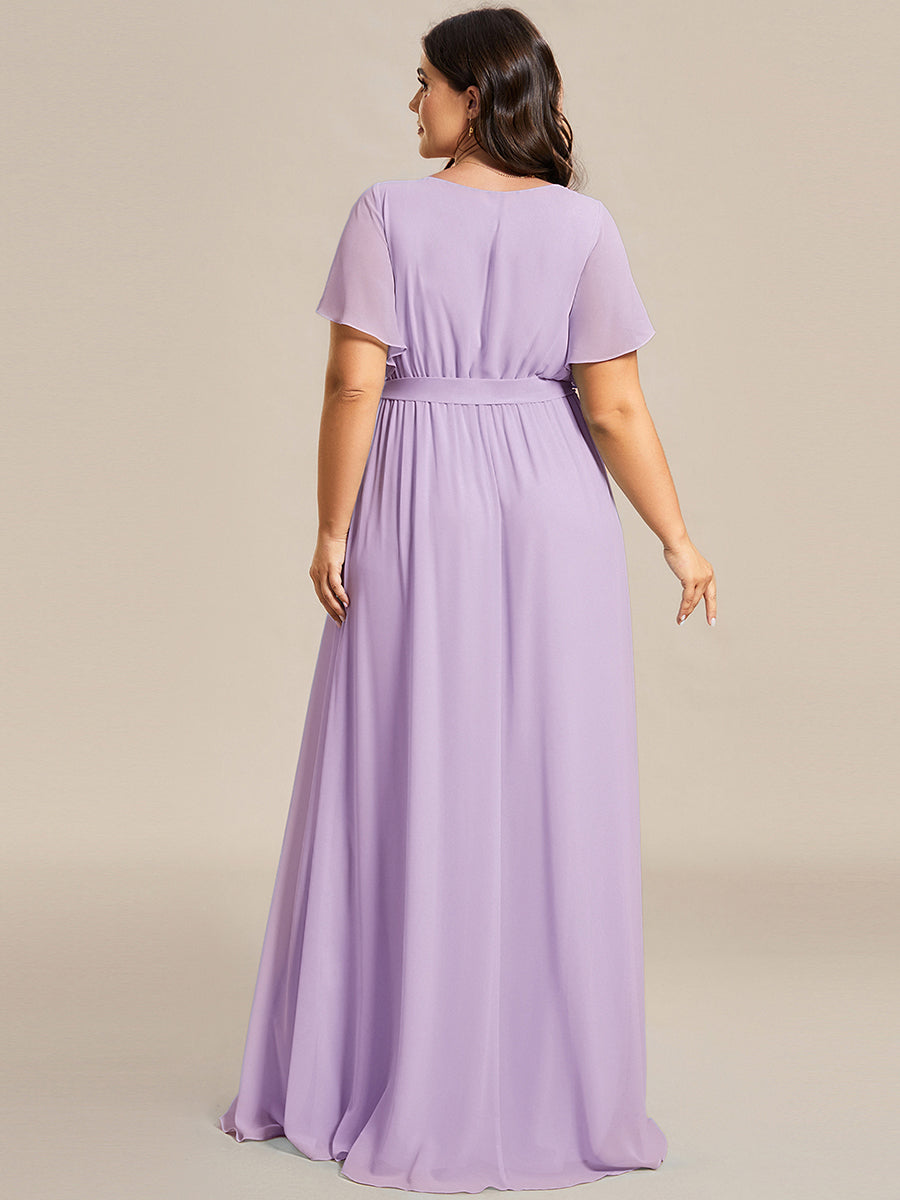 Rosalía | Vestido Largo de Gasa Plisada con Manga Flotante