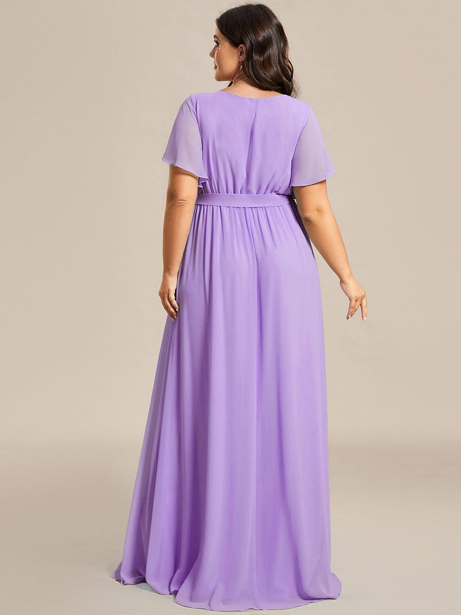 Rosalía | Vestido Largo de Gasa Plisada con Manga Flotante