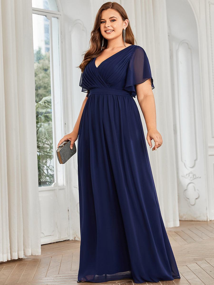 Rosalía | Vestido Largo de Gasa Plisada con Manga Flotante