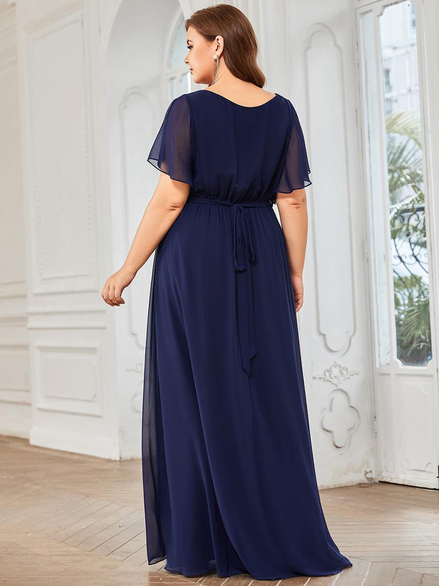 Rosalía | Vestido Largo de Gasa Plisada con Manga Flotante