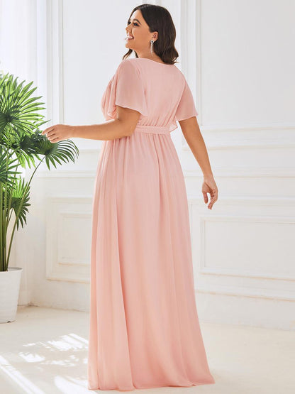 Rosalía | Vestido Largo de Gasa Plisada con Manga Flotante