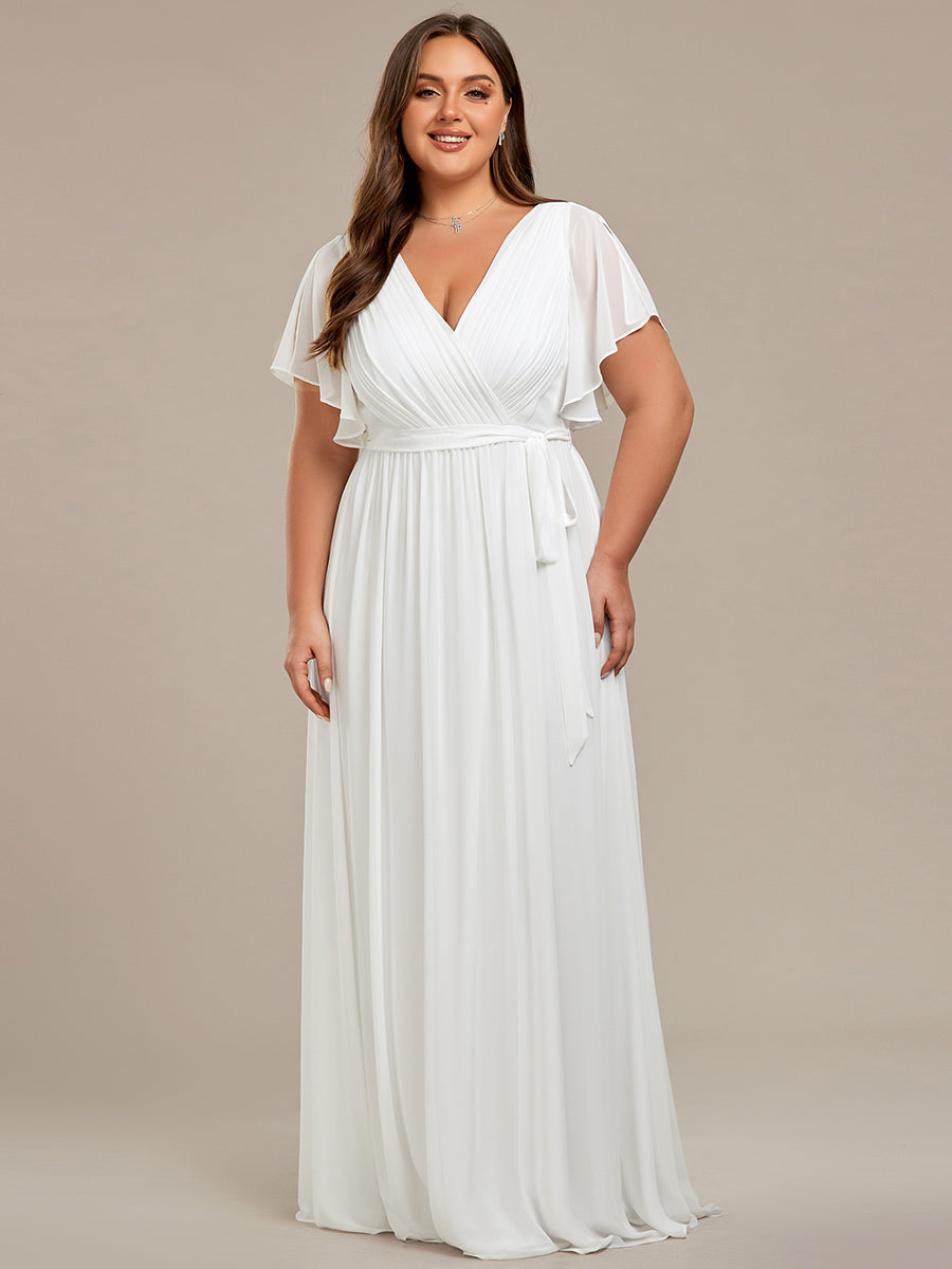 Rosalía | Vestido Largo de Gasa Plisada con Manga Flotante