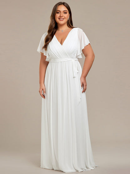 Rosalía | Vestido Largo de Gasa Plisada con Manga Flotante