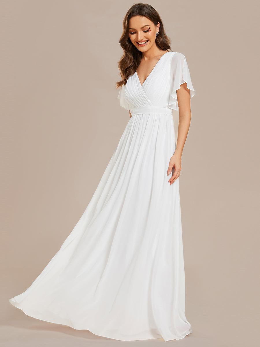 Rosalía | Vestido Largo de Gasa Plisada con Manga Flotante