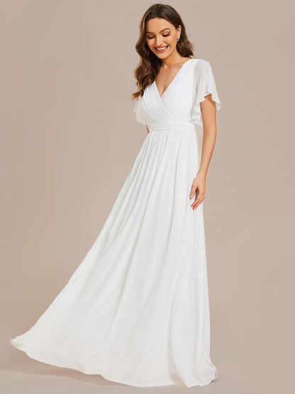Rosalía | Vestido Largo de Gasa Plisada con Manga Flotante