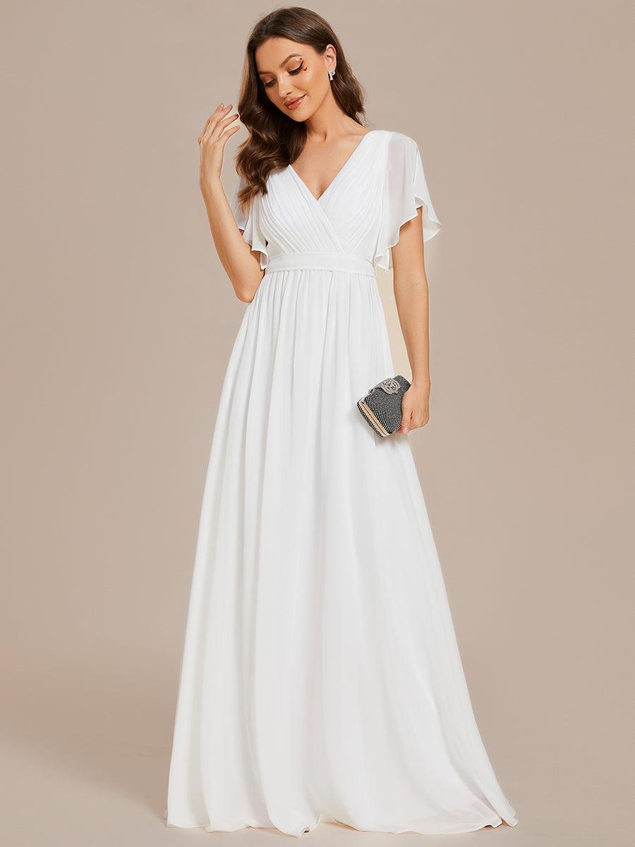 Rosalía | Vestido Largo de Gasa Plisada con Manga Flotante
