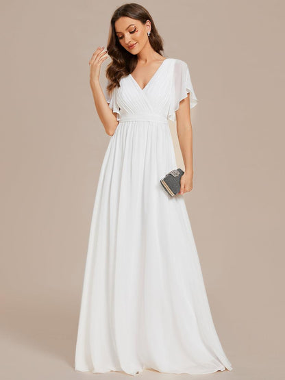 Rosalía | Vestido Largo de Gasa Plisada con Manga Flotante