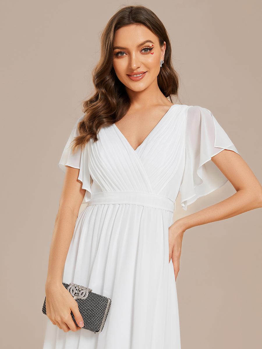 Rosalía | Vestido Largo de Gasa Plisada con Manga Flotante