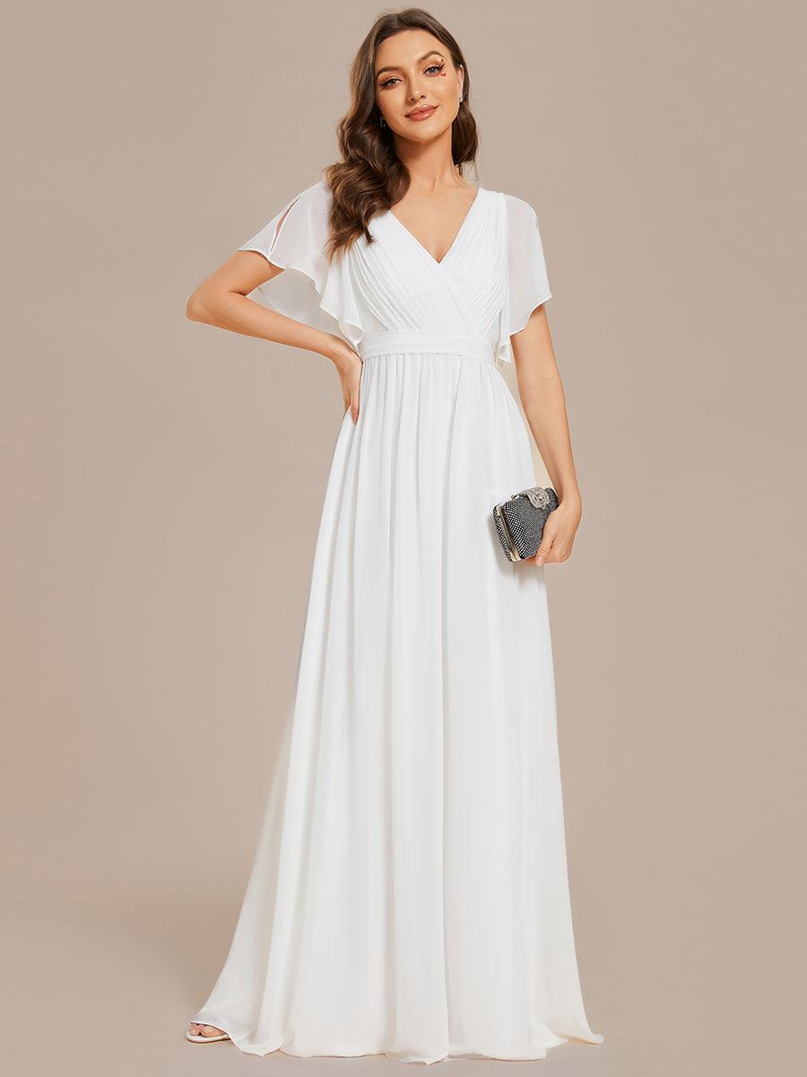 Rosalía | Vestido Largo de Gasa Plisada con Manga Flotante