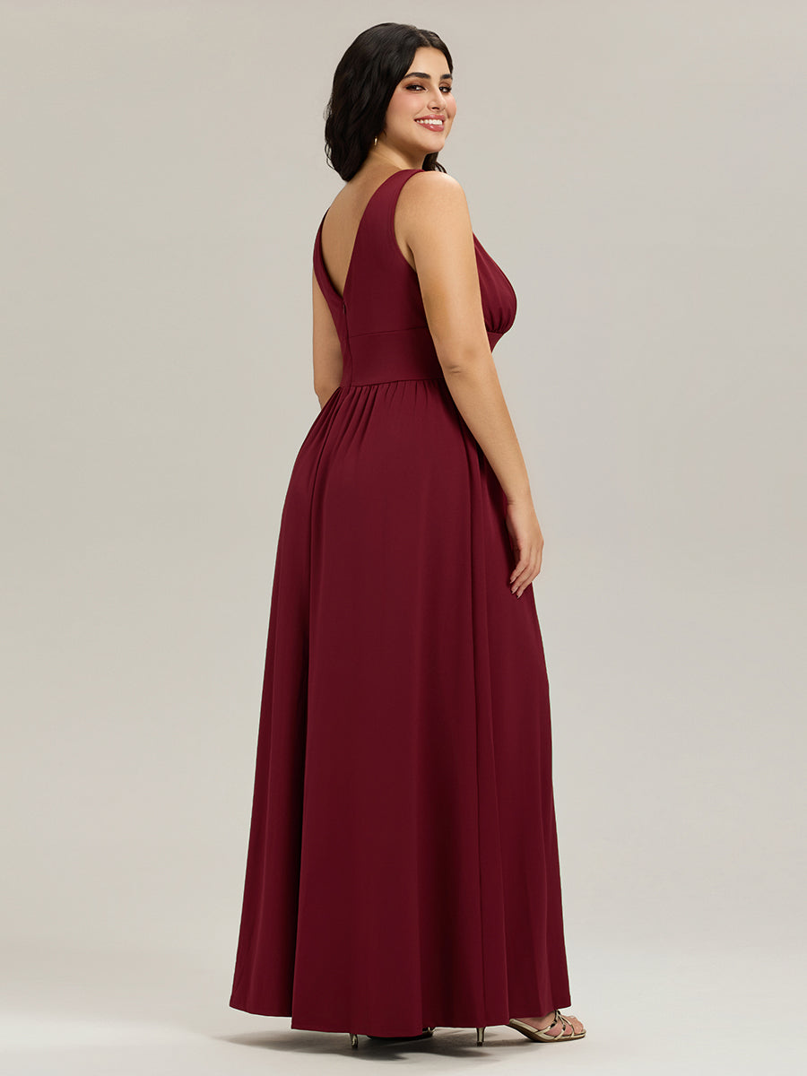 Maite | Vestido Largo Plisado con Talle Ceñido