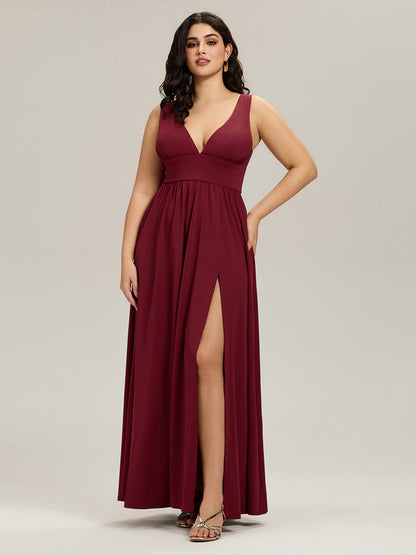 Maite | Vestido Largo Plisado con Talle Ceñido