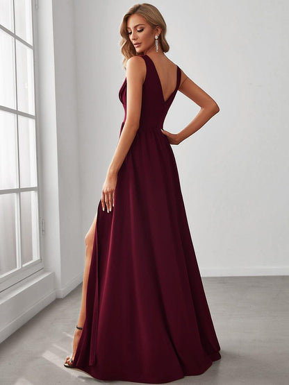 Maite | Vestido Largo Plisado con Talle Ceñido