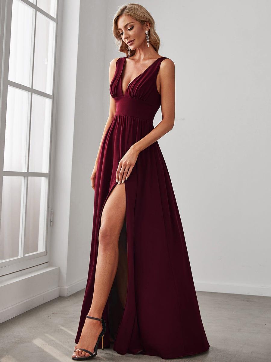 Maite | Vestido Largo Plisado con Talle Ceñido
