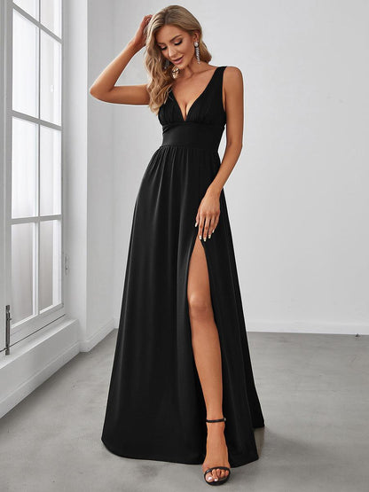 Maite | Vestido Largo Plisado con Talle Ceñido