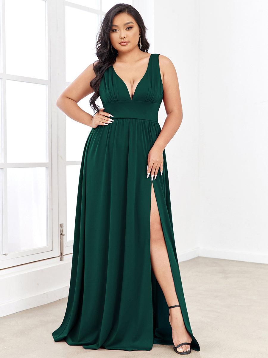 Maite | Vestido Largo Plisado con Talle Ceñido