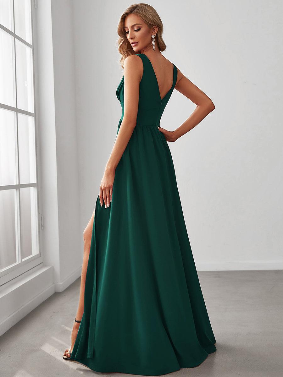 Maite | Vestido Largo Plisado con Talle Ceñido