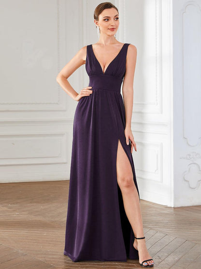Maite | Vestido Largo Plisado con Talle Ceñido