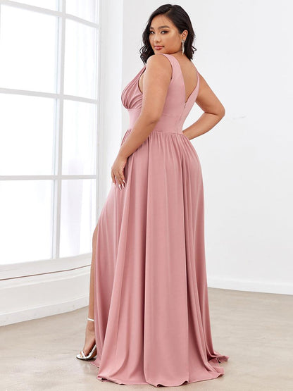 Maite | Vestido Largo Plisado con Talle Ceñido
