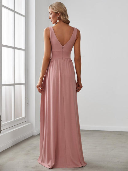 Maite | Vestido Largo Plisado con Talle Ceñido