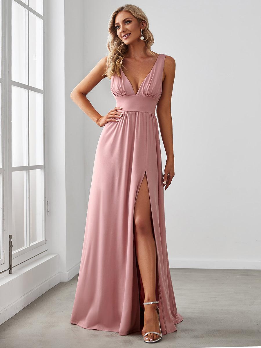 Maite | Vestido Largo Plisado con Talle Ceñido