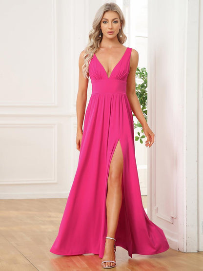 Maite | Vestido Largo Plisado con Talle Ceñido