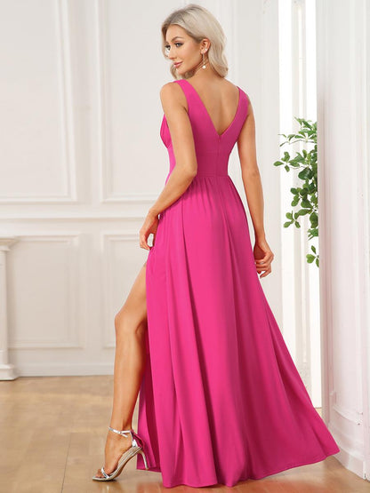 Maite | Vestido Largo Plisado con Talle Ceñido