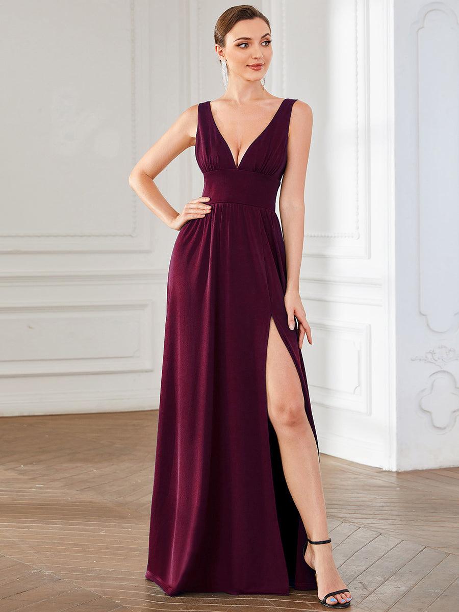 Maite | Vestido Largo Plisado con Talle Ceñido