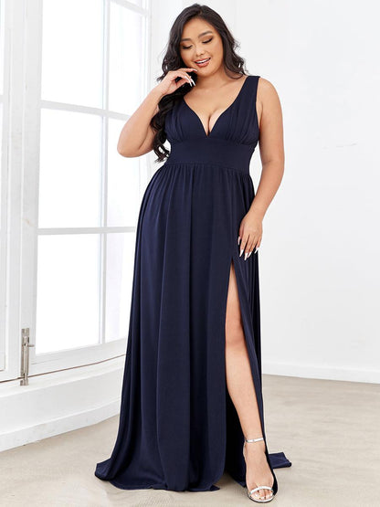 Maite | Vestido Largo Plisado con Talle Ceñido