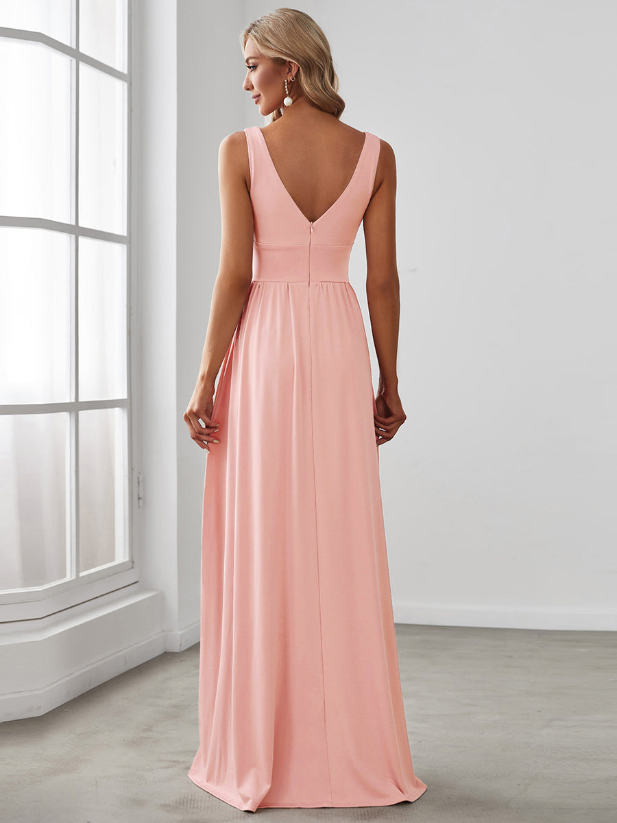 Maite | Vestido Largo Plisado con Talle Ceñido