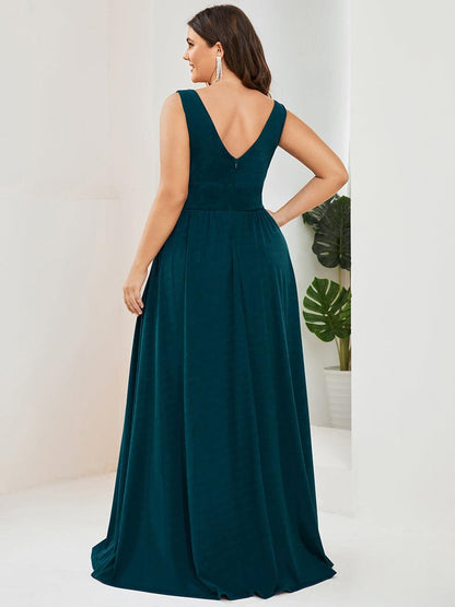 Maite | Vestido Largo Plisado con Talle Ceñido
