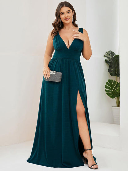 Maite | Vestido Largo Plisado con Talle Ceñido