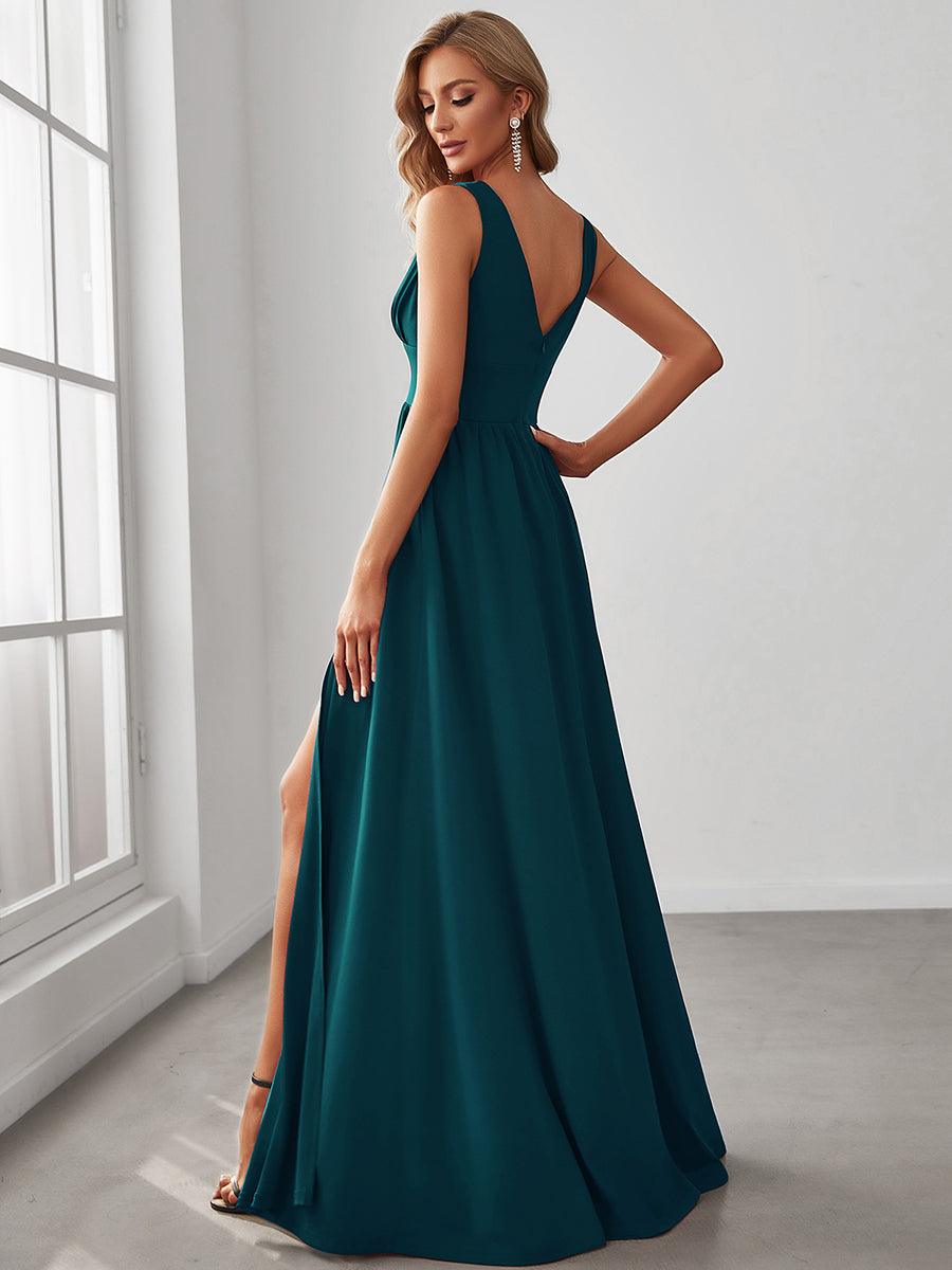 Maite | Vestido Largo Plisado con Talle Ceñido