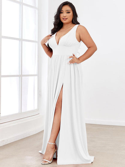 Maite | Vestido Largo Plisado con Talle Ceñido