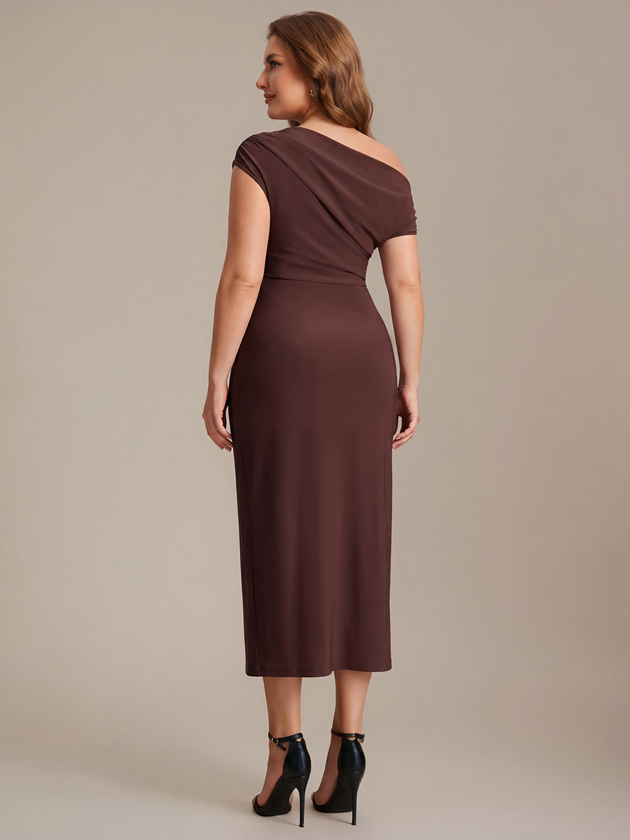 Knit Off-the-shoulder Sleeve Bodycon Wedding Guest Dress