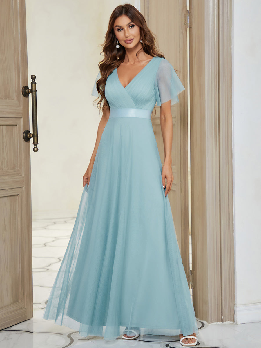 Fátima | Vestido Largo de Talle Imperio con Manga Mariposa
