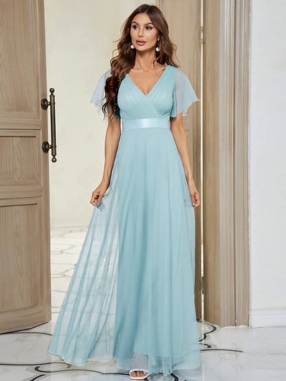 Fátima | Vestido Largo de Talle Imperio con Manga Mariposa