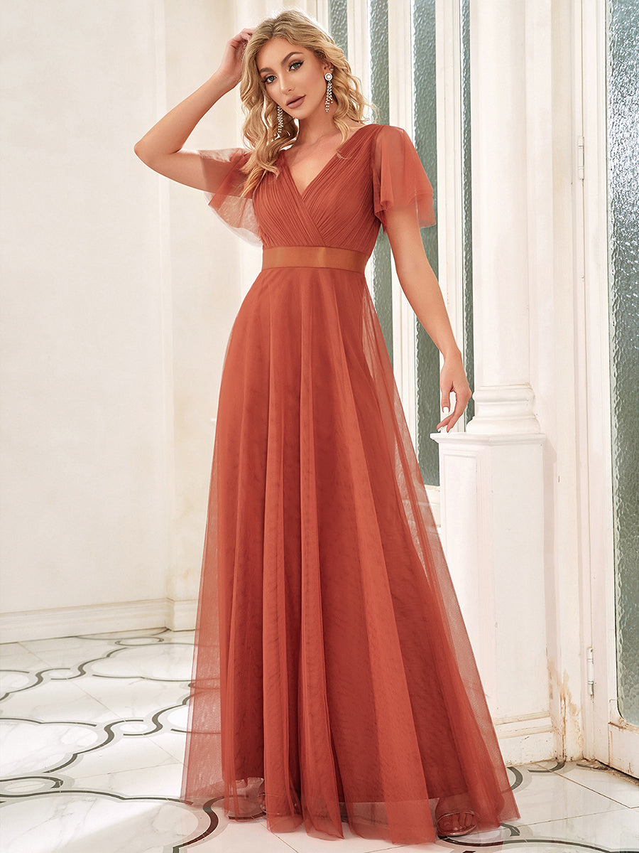 Fátima | Vestido Largo de Talle Imperio con Manga Mariposa