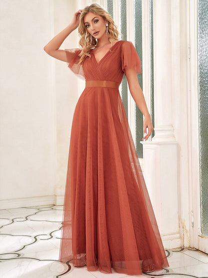Fátima | Vestido Largo de Talle Imperio con Manga Mariposa