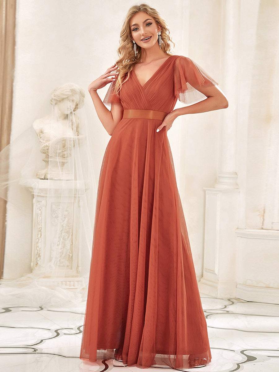 Fátima | Vestido Largo de Talle Imperio con Manga Mariposa