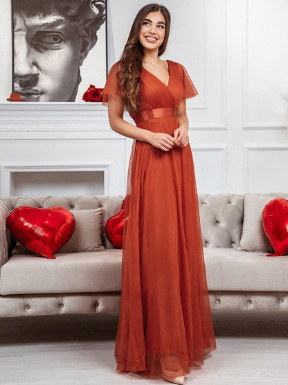 Fátima | Vestido Largo de Talle Imperio con Manga Mariposa