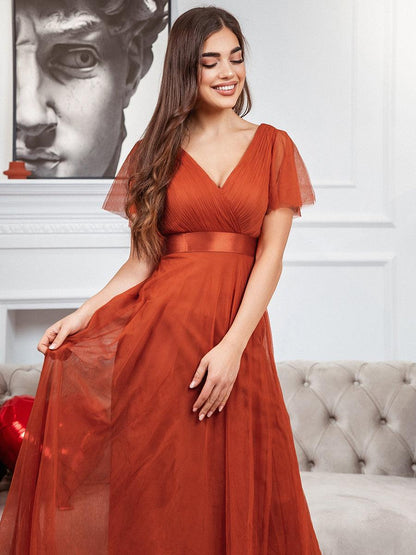 Fátima | Vestido Largo de Talle Imperio con Manga Mariposa