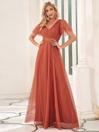 Fátima | Vestido Largo de Talle Imperio con Manga Mariposa