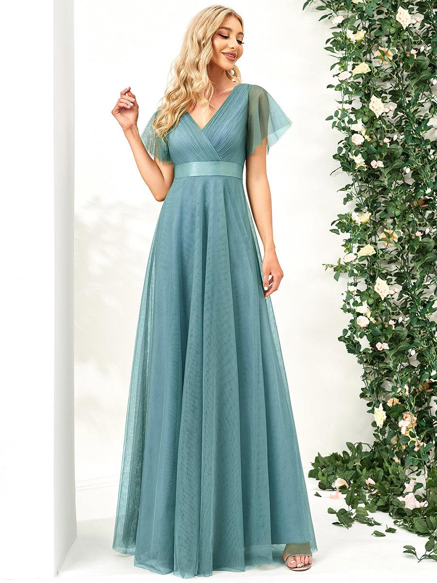 Fátima | Vestido Largo de Talle Imperio con Manga Mariposa