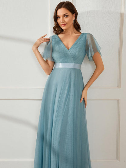 Fátima | Vestido Largo de Talle Imperio con Manga Mariposa